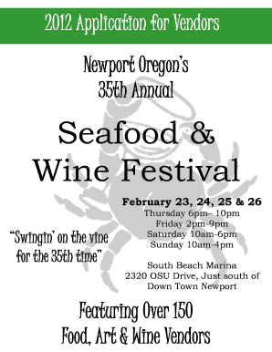 2012 Application for Vendors Newport Oregons 35th Annual Seafood &amp;amp