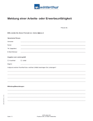 Meldung einer Arbeits- oder Erwerbsunfähigkeit
