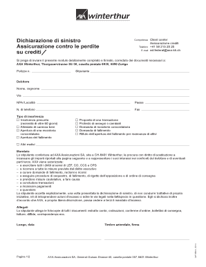 Dichiarazione di sinistro