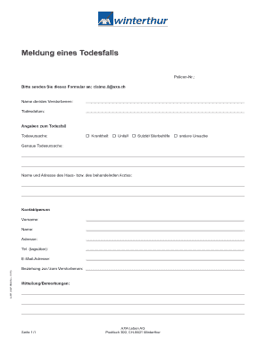 Meldung eines Todesfalls
