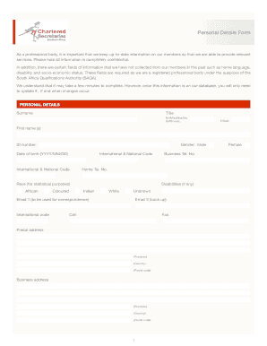 Personal Details Form
