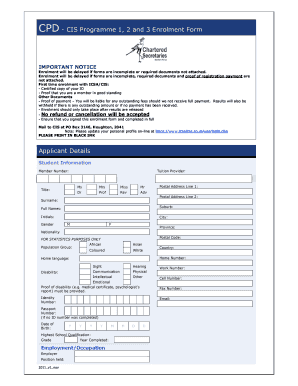 CIS Programme Enrolment Form