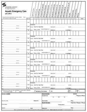 Aquatic Emergency Care Certification Form