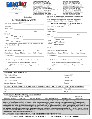 DentFirst Patient Information and Medical History Form