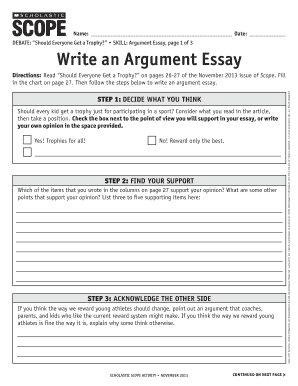Argument Essay Template