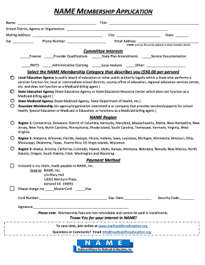 NAME Membership Application Form