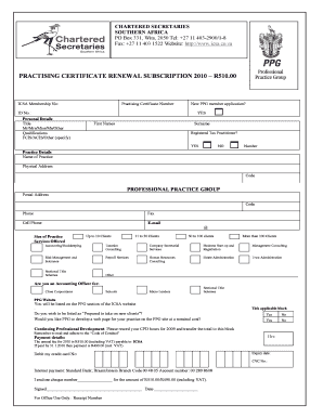 Practising Certificate Renewal Subscription