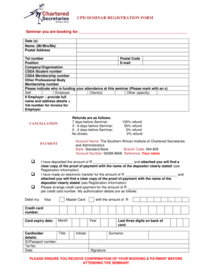 CPD Seminar Registration Form
