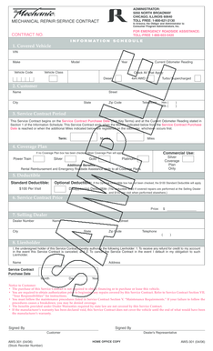 Mechanical Repair Service Contract