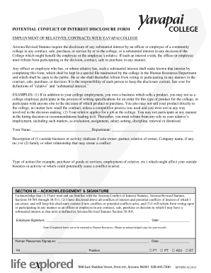 Arizona Conflict of Interest Disclosure Form