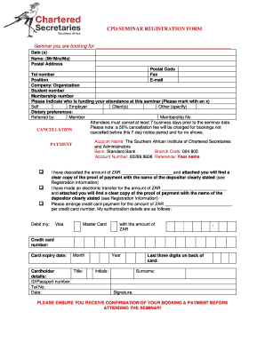 CPD Seminar Registration Form