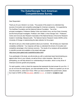 Duke/Georgia Tech American Competitiveness Survey