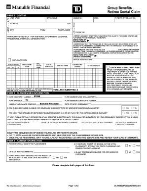 Retiree Dental Claim Form