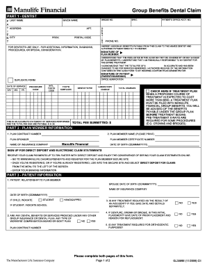 Group Benefits Dental Claim Form