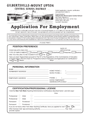 Application For Employment