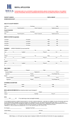Rental Application Form