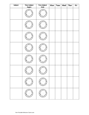 Weekly Behavior Chart Template