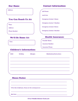 Child Care Information Form