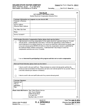 California NEM Surplus Electricity Compensation Form