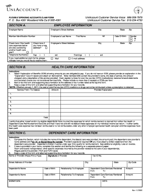 Flexible Spending Accounts Claim Form