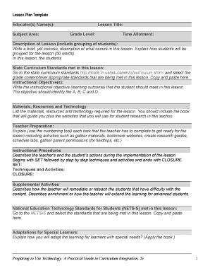 Lesson Plan Template