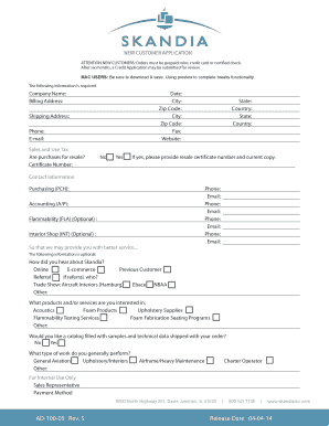 New Customer Application