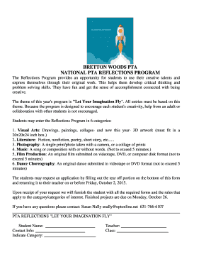 National PTA Reflections Program Application