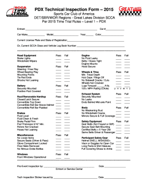 PDX Technical Inspection Form