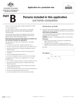 Application for a Protection Visa 866A