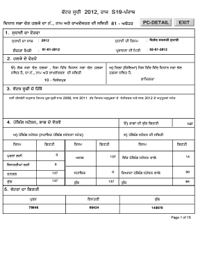 Indian Election Voter List Correction Form