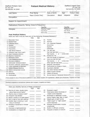 Patient Medical History Form