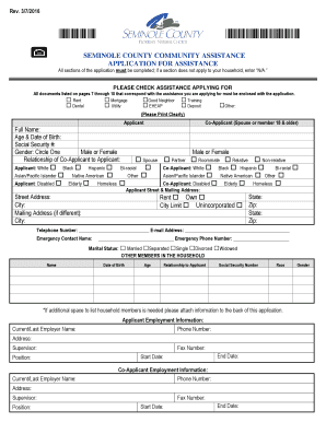 Seminole County Community Assistance Application