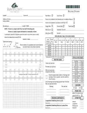 Mobile Home Installation Permit Worksheet