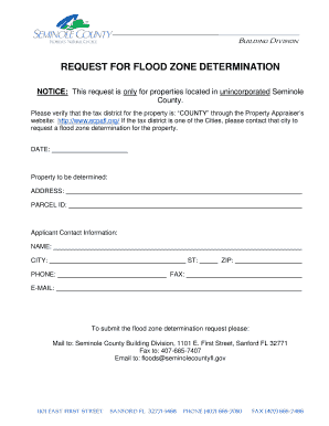Request for Flood Zone Determination