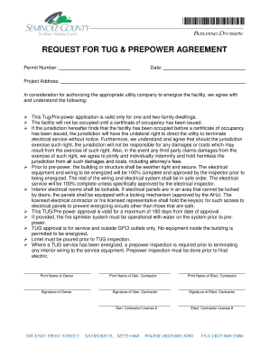 Tug Prepower Agreement