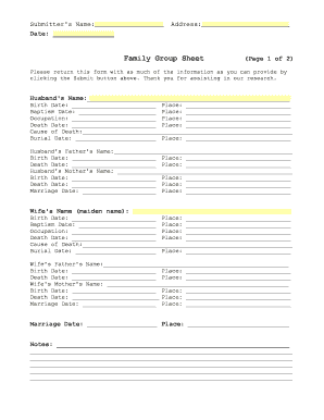 Family Group Sheet