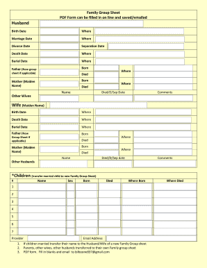 Family Group Sheet