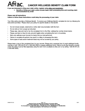 Duck Cancer Wellness Benefit Claim Form