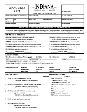 OB/GYN Order Form