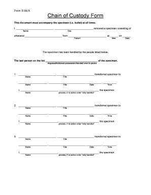 Chain of Custody Form