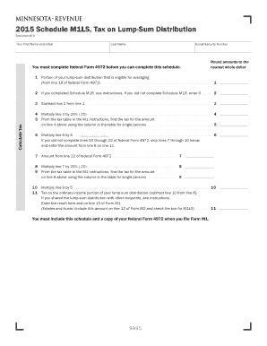 2015 Schedule M1LS Tax on Lump-Sum Distribution