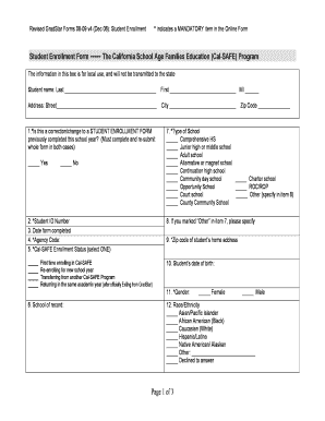 California Student Enrollment Form