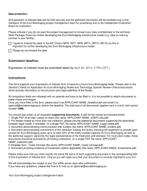 Euro-BioImaging Node Expression of Interest Form