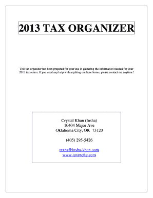 2013 Tax Organizer