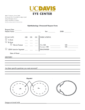 Ophthalmology Ultrasound Request Form