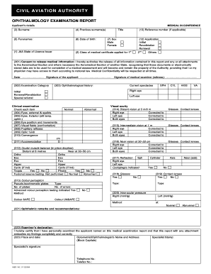 Ophthalmology Examination Report