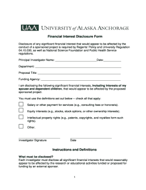 Financial Interest Disclosure Form