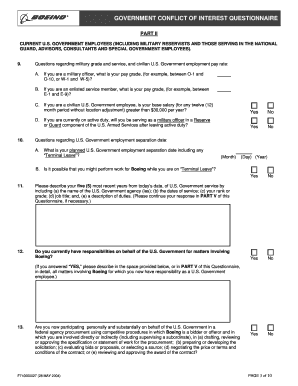 Government Conflict of Interest Questionnaire