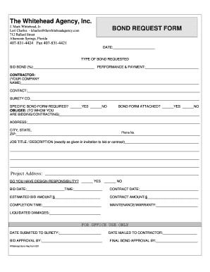 Bond Request Form