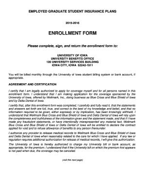 Employed Graduate Student Insurance Enrollment Form